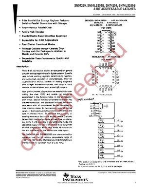 SN74LS259BDE4 datasheet  